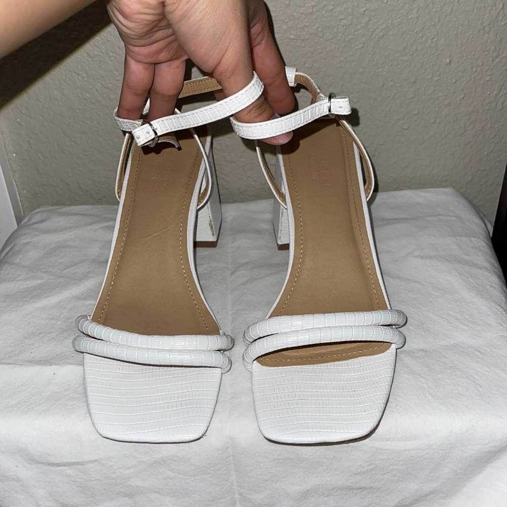 Nasty Gal white strappy heels